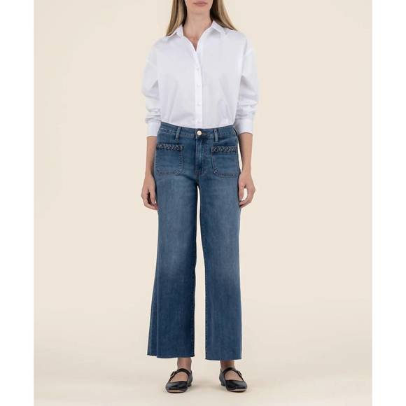 KUT Meg Wide Leg Jeans Mid Blue Wash